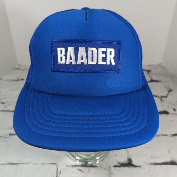 Baader Blue Vintage Snapback Trucker Hat Foam Front Ball Cap - Picture 1 of 7